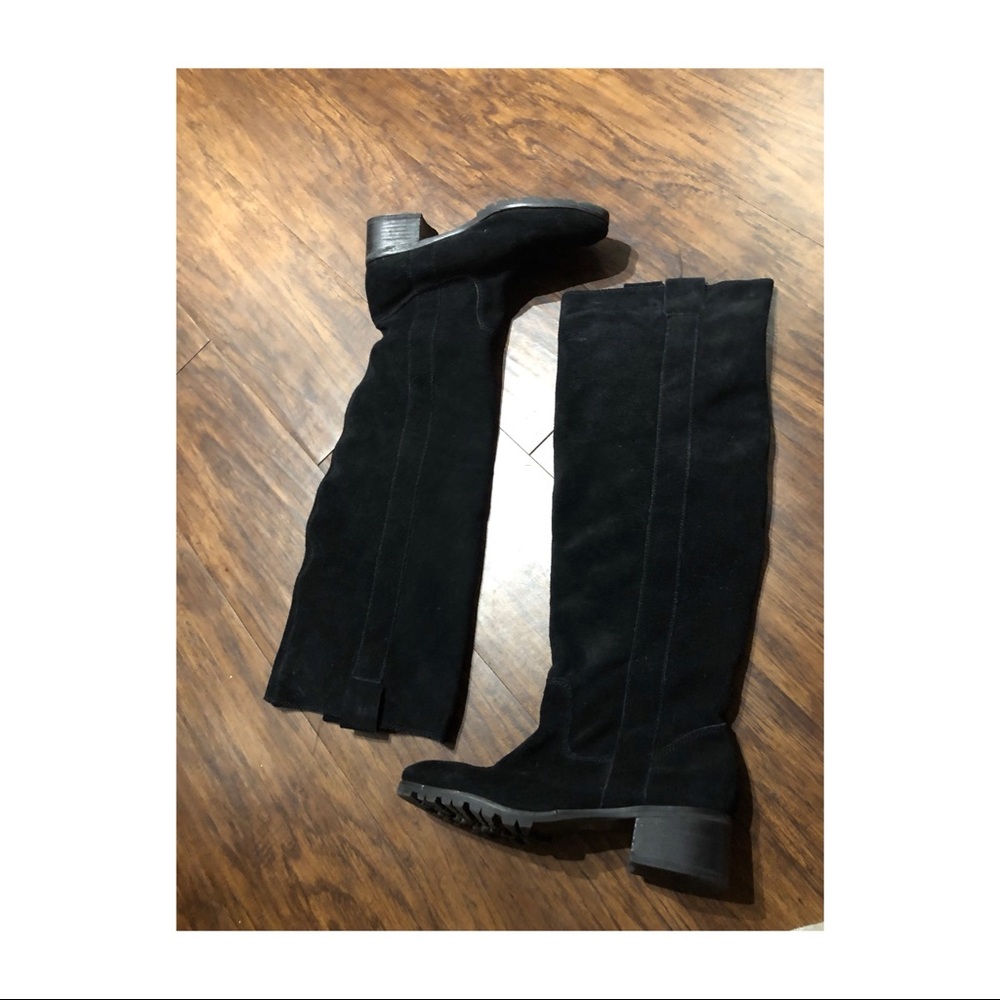 Black suede boots